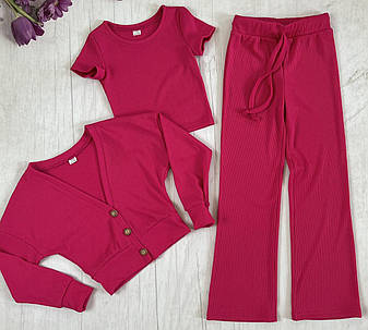 Костюм для дівчинки рубчик трійка Єсенія | на ріст 140, 146р., фото 2