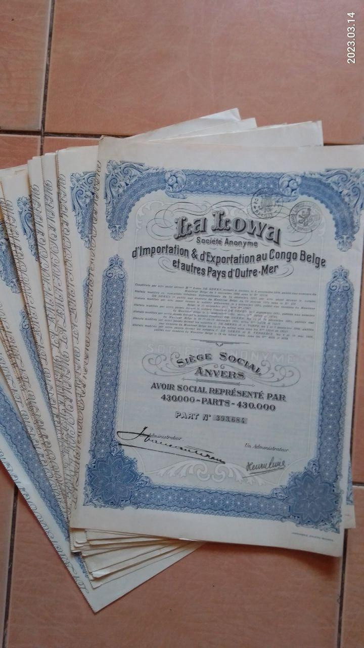 Акція. La Lowa. Бельгия 1928 рік  (Д-1.14)