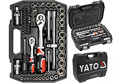 Набір інструментів торцеві ключі та насадки Yato YT-38782 72 ел.