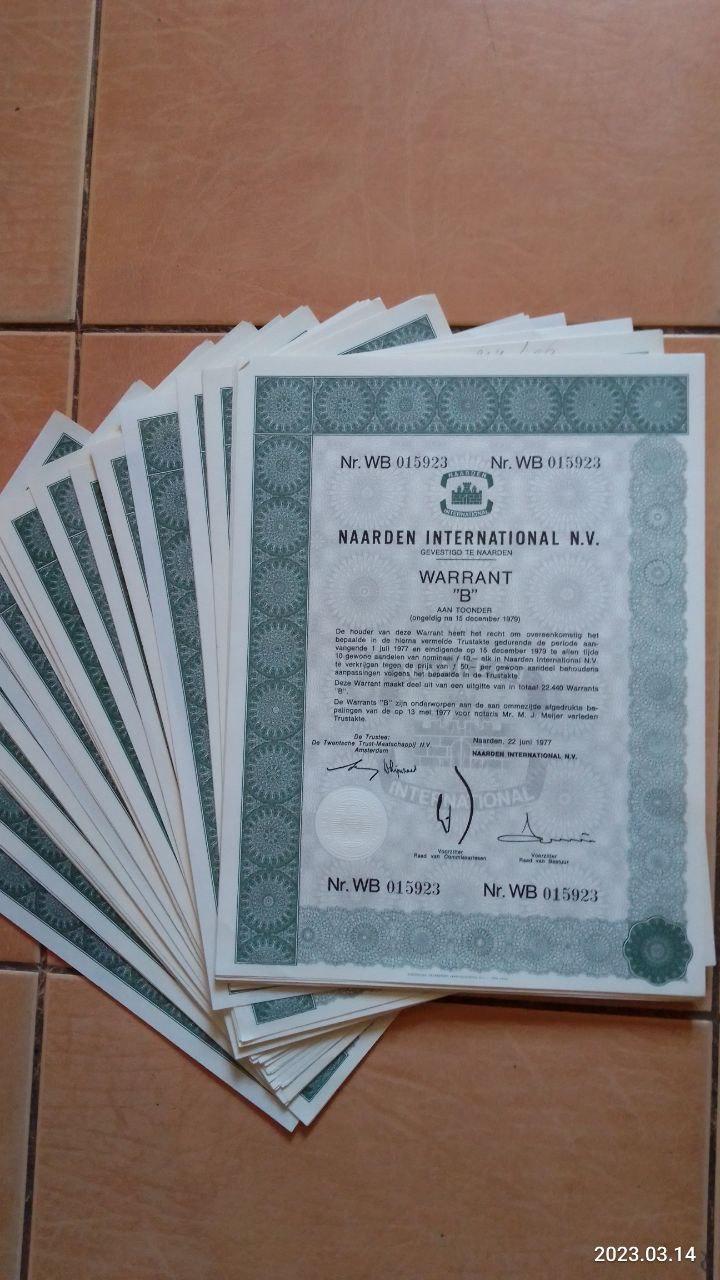 Акція. NAARDEN INTERNATIONAL 1977 рік (Д-1.15)