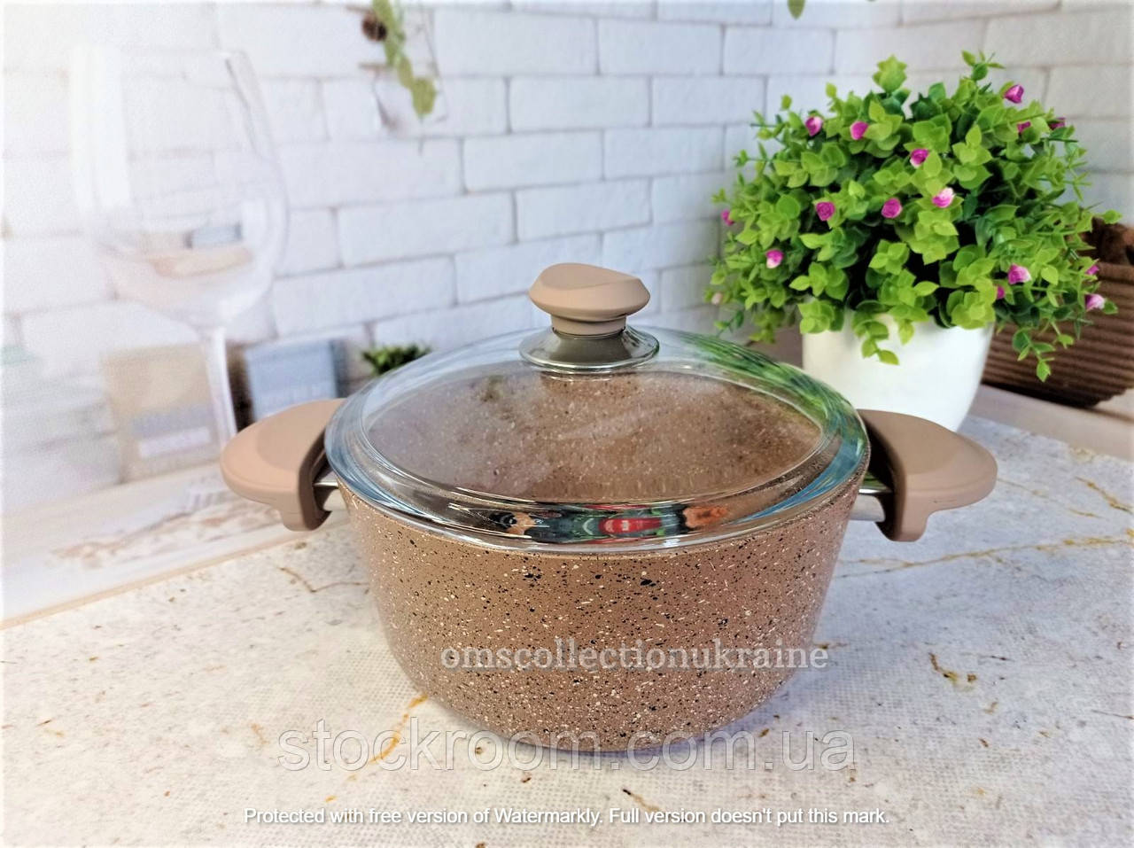 Каструля 2 л (18 х 10 см) O. M. S. Collection з а/п покриттям, арт. 3110.01.02 коричневий