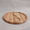 Менажниця дерев'яна дошка для подачі страв кругла на 3 секції і дошка для піци в одному з ясеня, фото 3