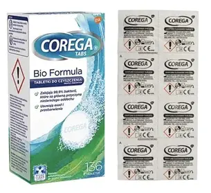 Таблетки для чищення зубних протезів Corega, фото 1