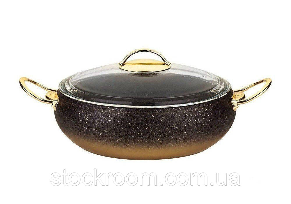 Сотейник 4 л (30 х 8 см) з а/п покриттям, O.M.S. Collection (Туреччина) арт. 3341 золото