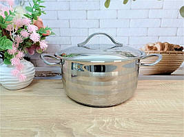 Каструля 2.1 л (16 х 10 см) з нерж.сталі, кришка сталева, O. M. S. Collection (Туреччина), арт. 2005