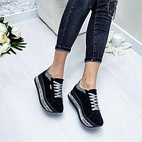 Черные замшевые кроссовки XL  36-23,5см  (3116-1 - 18063)