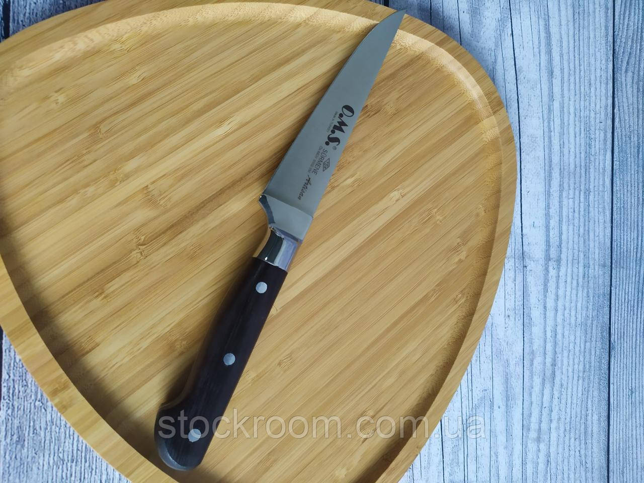Кухонний ніж із дерев'яною ручкою. Довжина - 26,5 см (лезо - 14,5 см), OMS Collection, арт.6102 ART