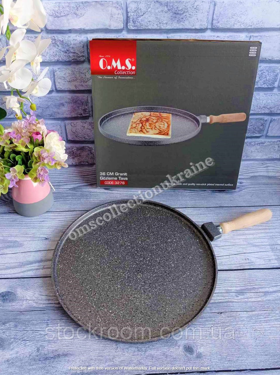Сковорідка зі зйомною ручкою (дерев.), антипригарн.покр.36х54х1,7 см, OMS Collection(Туреччина) арт.3276