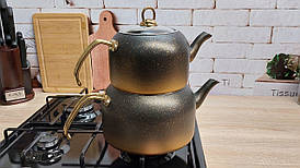 Чайник подвійний 1,8 /3,6 л, OMS Collection (Туреччина), арт. 8250-XL gold