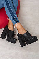 Черные кожаные туфли со шнуровкой Grunge  36-23,5см  (4068 - 3522)