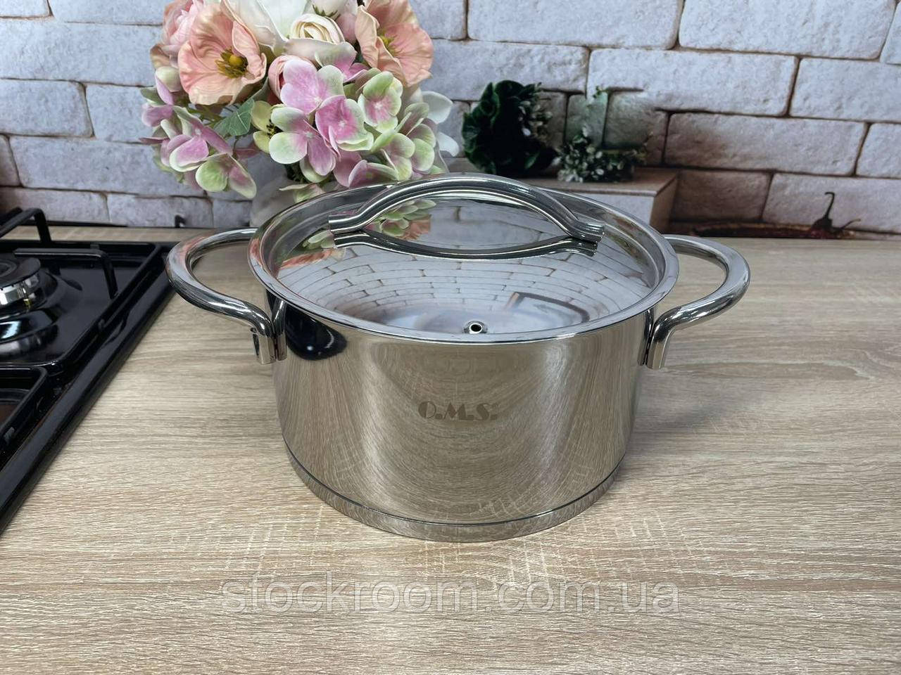Каструля з нерж. сталі/кришка сталь,20*10см/2.90 л, OMS Collection (Туреччина), арт. 2037