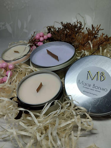 Купить Контейнерная свеча из соевого воска молочный цвет 100 мл с ...