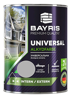 Емаль універсальна алкідна Universal BAYRIS 0.9, Світло-сіра
