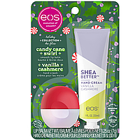 Набор бальзамов Candy Cane Swirl Lip Balm & Vanilla Cashmere Hand Cream от EOS