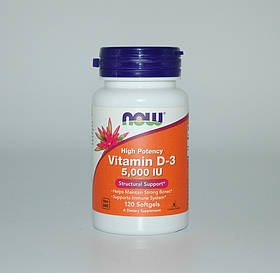 Вітамін Д3, Vitamin D-3, Now Foods, 5000 МО, 120 капсул