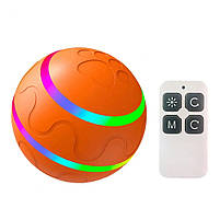 Інтерактивна USB іграшка для собак м'ячик на пульті управління AUTO PET TOY BALL помаранчевий 8 см, фото 2