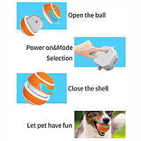 Інтерактивна USB іграшка для собак м'ячик на пульті управління AUTO PET TOY BALL помаранчевий 8 см, фото 6