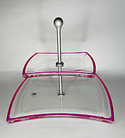 Фруктовница стеклянная 2-х ярусная Walther-Glas Pink