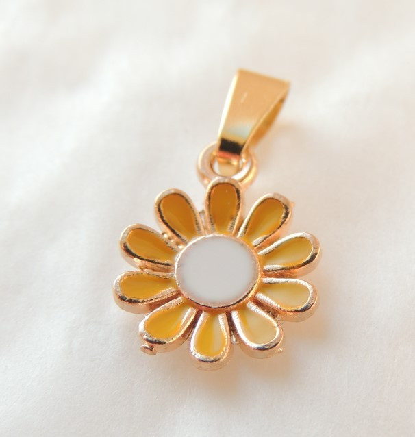 Кулон підвіска Liresmina Jewelry Жовта ромашка 1.4 см золотистий