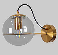 Бронзове бра з 15см кулею (61-J2017-1 BRZ+CL)