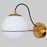 Бронзове бра з 15см кулею (61-J2017-1 BRZ+WH)