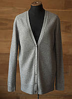 Серый кашемировый удлиненный кардиган на пуговицах женский Zara, размер M