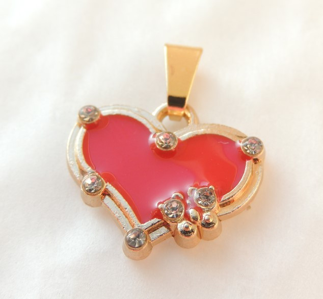 Кулон подвеска Liresmina Jewelry Серце пристрасті 1.4 см золотистый