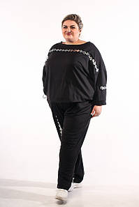 Прогулянковий костюм з двонитки "ІДЕАЛ" кофта + штани якості LUX 66-68