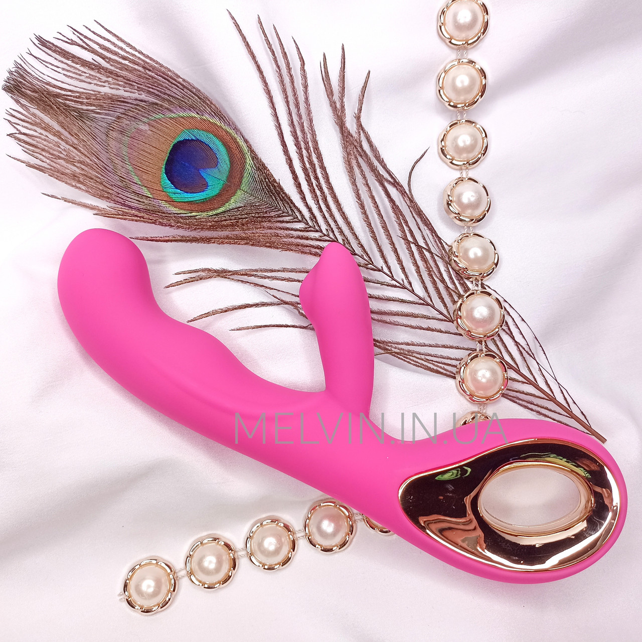 Кліторіально вагінальний вібратор-кролик стимулятор, Рожевий, фото 1