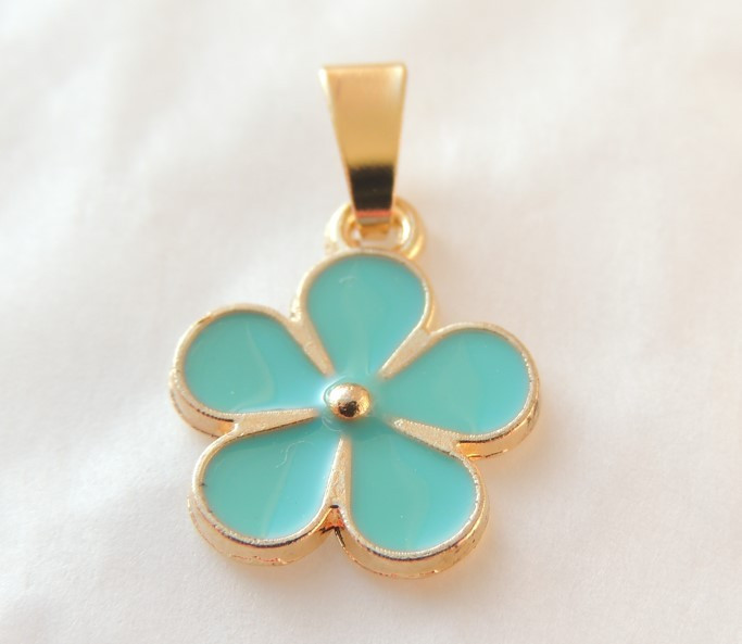 Кулон подвеска Liresmina Jewelry М'ятна квіточка 1.5 см золотистый