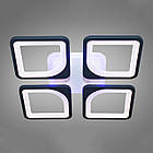 Світлодіодна квадратна люстра 80 Вт - з підсвічуванням основи, пультом, чорний каркас D-S9171/4BK 3color, фото 2