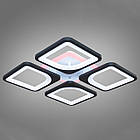 Світлодіодна квадратна люстра 80 Вт - з підсвічуванням основи, пультом, чорний каркас D-S9171/4BK 3color, фото 3