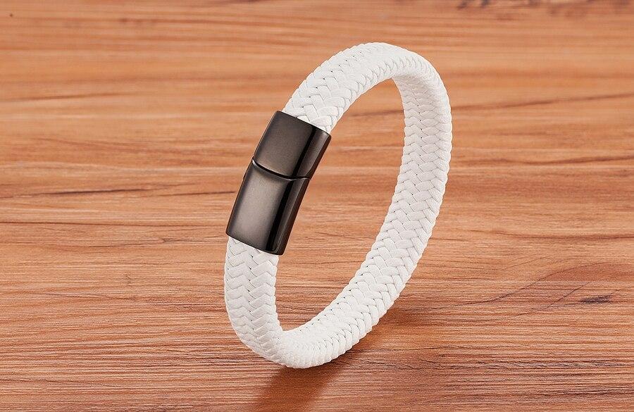 Білий шкіряний браслет "Класик", фото 1