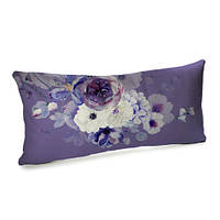 Подушка для дивана бархатная Цветы на сиреневом фоне 50x24 см (52BP_23M013)