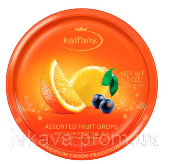 Льодяники Kalfany зі смаком Assorted  Fruit  , 150 гр