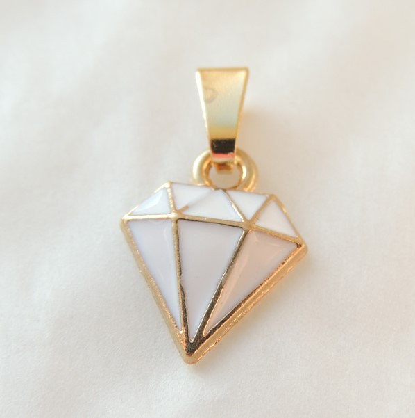 Кулон подвеска Liresmina Jewelry Діамант білий 1.4 см золотистый