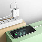 Мережевий зарядний пристрій Hoco C80A Rapido PD + штекер QC3.0 EU з кабелем Type-C - Lighting, фото 4