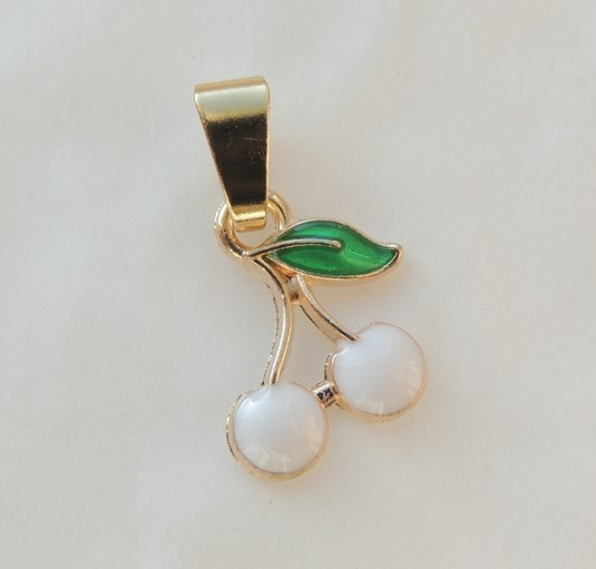 Кулон подвеска Liresmina Jewelry Біла Черешня 1.3 см золотистый