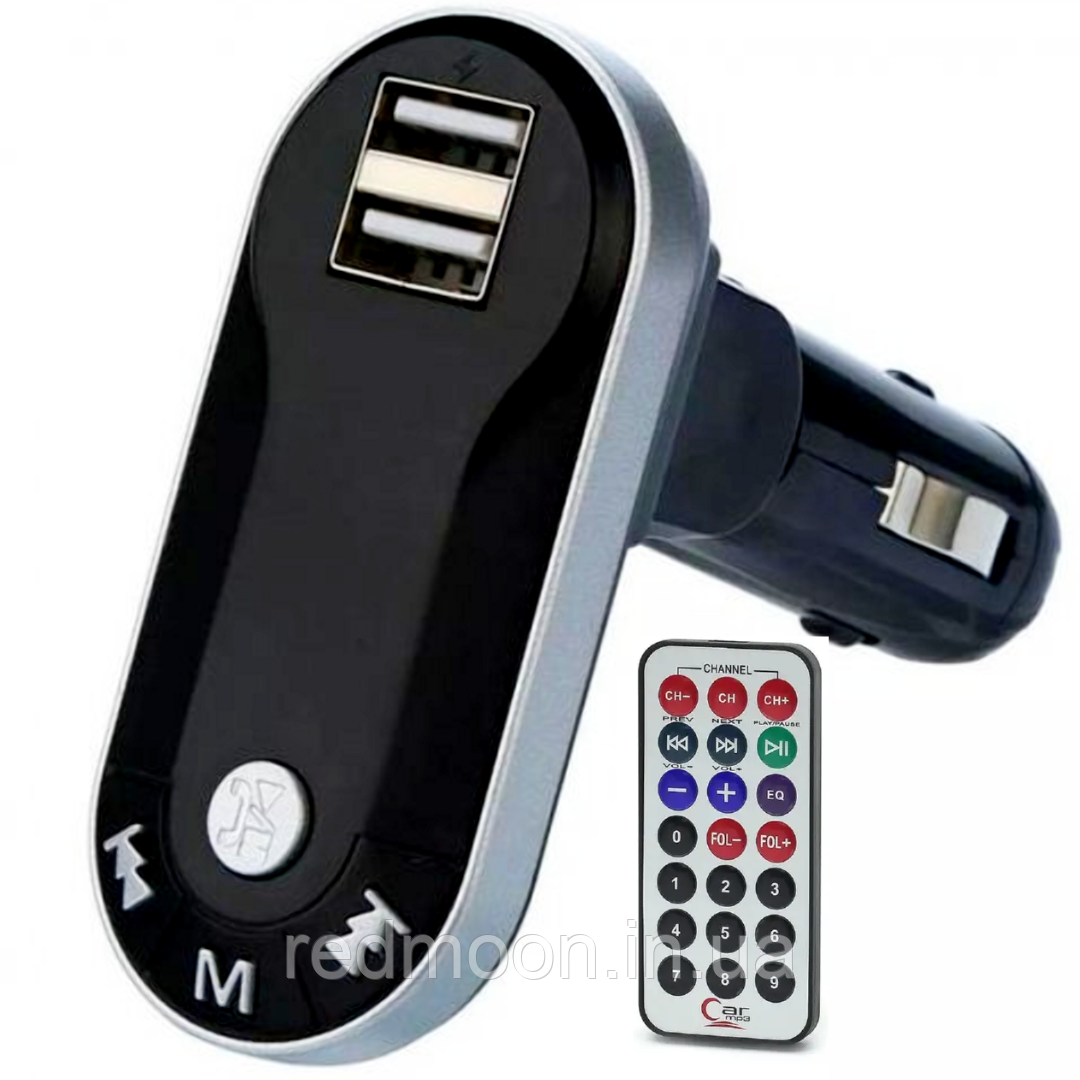 FM модулятор CM i9 в машину з Bluetooth, бездротовий + Пульт, Сірий / Трансмітер для машини в прикурювач, фото 1