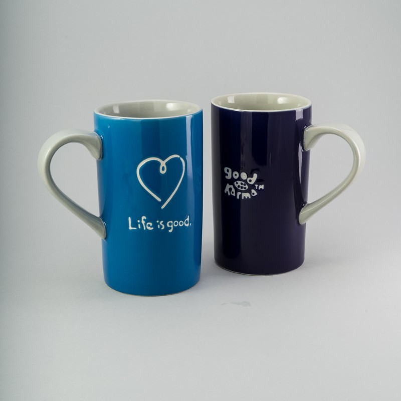 Набір керамічних чашок 380 мл 2шт Life is good Herisson, фото 1