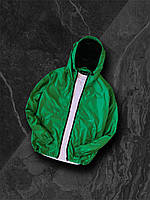 Мужская куртка весенняя летная ветровка плащовка зеленая топ качество