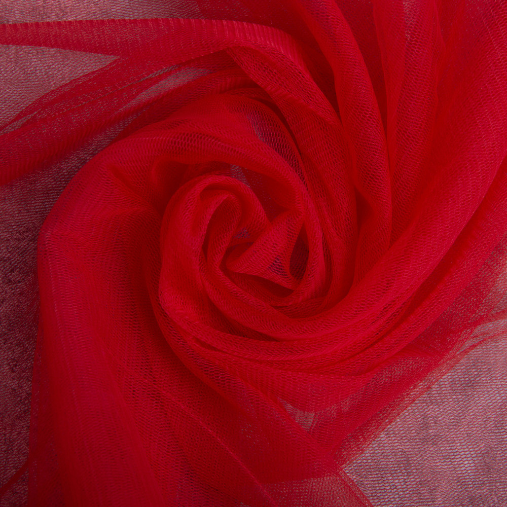 Тканина фатин декоративний червоній