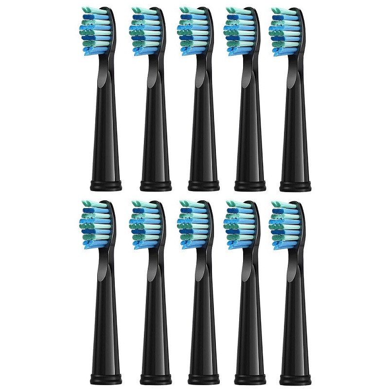 Насадки для звукової зубної щітки Seago SG-507/515/551/575/910/958/949 Black 10 штук