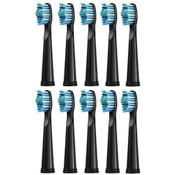 Насадки для звукової зубної щітки Seago SG-507/515/551/575/910/958/949 Black 10 штук