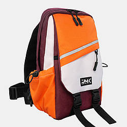 Рюкзак слінг FAMK бордовий/помаранчевий