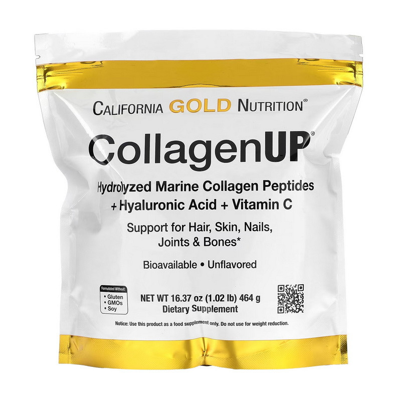 Морський колаген з гіалуроновою кислотою та вітаміном C 5000 California GOLD Nutrition CollagenUP 206 г