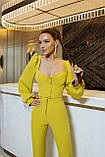 Силуетний жіночий костюм Люкс лайм (різні кольори) XS S M L, фото 5