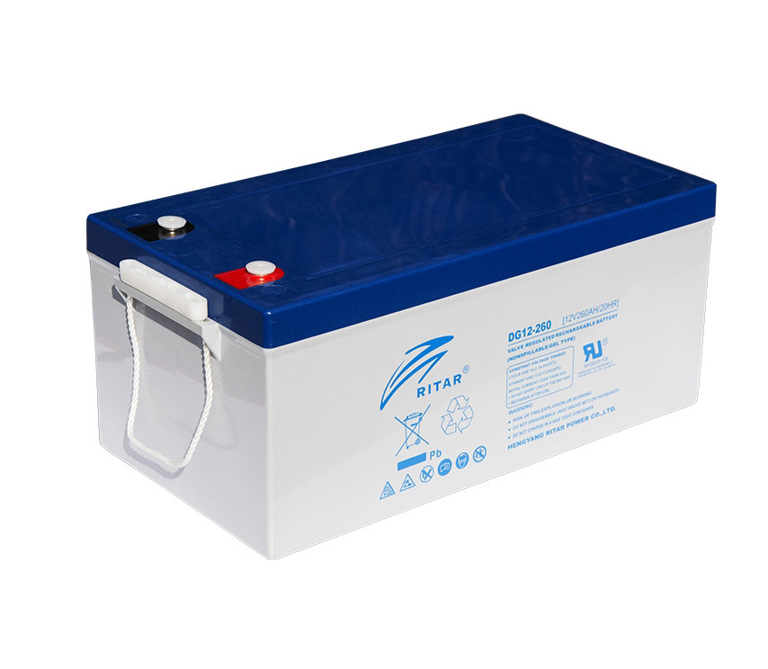 Аккумуляторная батарея GEL RITAR DG12-260, Gray Case, 12V 260.0Ah, ( 520x268x220(225)) , Q1 - фото 1 - id-p1793692612