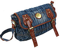 Женская джинсовая сумка через плечо Fashion jeans bag синяя