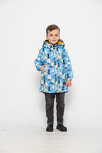 Куртка для хлопчиків маленьких дитяча демісезонна весняна Оскар дошка. Сірий 104, Джинсовий